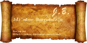 Jámbor Barnabás névjegykártya